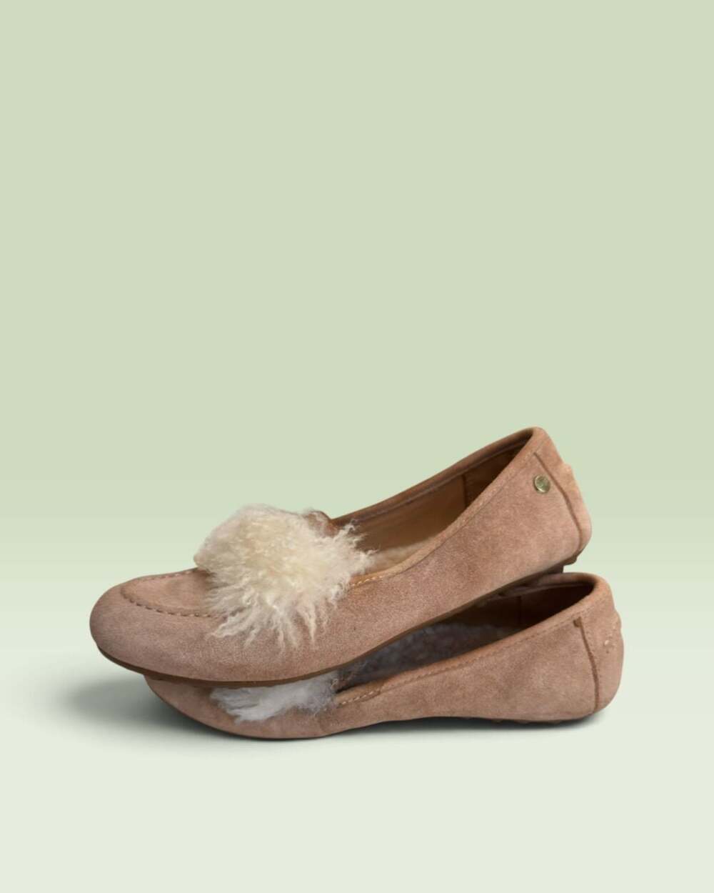 UGG Kaley Wisp Loafer Size 7 light brown suede shearling